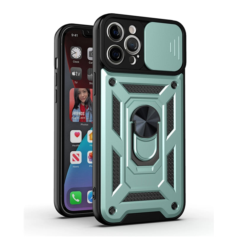 Midnight Green Color Case - Slide Camera Lens Protection Cases for iPhone 11 12 Pro Mini XS Max XR X 7 8 Plus SE 2020 Armor Shockproof Bumpers Back Cover - 380230 For iPhone 7 / Midnight Green Cases / United States Find Epic Store