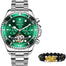 OLEVS Top Brand New Stainless Steel Mechanical Watch - 200033142 siliver green / United States Find Epic Store