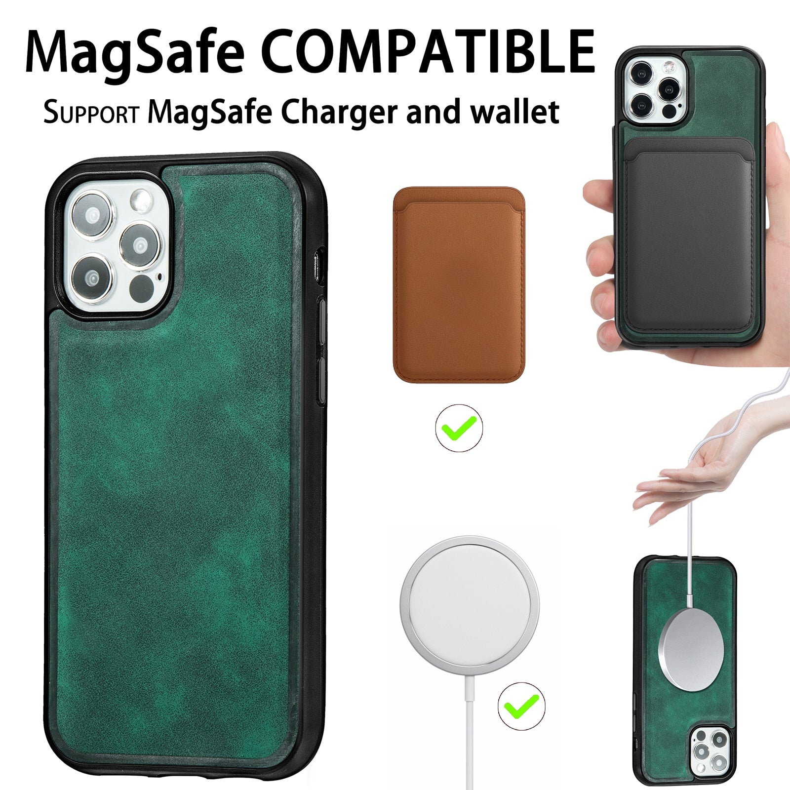 Smooth Leather Case for iPhone 12 Pro Max/iPhone 12 mini Cover, Vintage leather Fitted PC Protection Cover Wireless charging - 380230 Find Epic Store