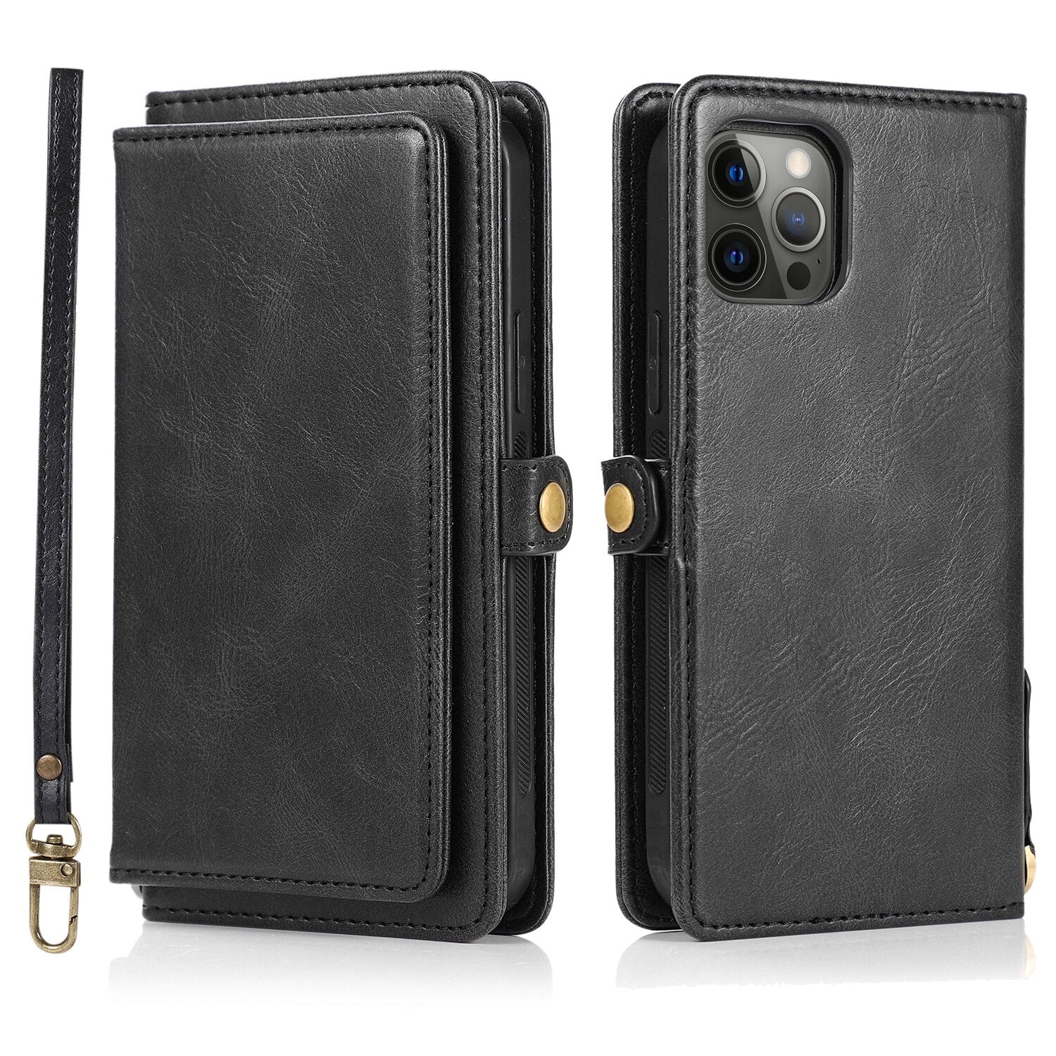 Red Wallet Case For iPhone 12 Pro Max Detachable Retro Leather Magnetic Flip Cover Case for iPhone 11 12 Pro Max X XR XS Max 8 7Plus - 380230 Find Epic Store