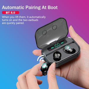 Touch Control Wireless Bluetooth Earbuds Bluetooth 5.0 Binaural Call IP67 Waterproof Earphone with 2200mAh Capacity Charging Box - 63705 Find Epic Store