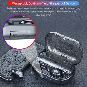 8D Stereo Bluetooth 5.0 TWS Earbuds Wireless Earphones IPX7 Waterproof Sports Headsets with 4000mAh Digital Display Power Bank - 63705 Find Epic Store