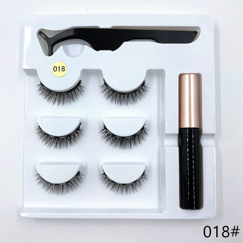 Magnetic eyelashes 3d mink lashes 3 pairs natural eyelashes Magnetic eyeliner set eyelash extension supplies eye makeup - 201222921 018 / United States Find Epic Store