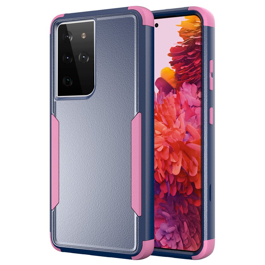 Shockproof Bumper Transparent TPU Phone Case For Samsung Galaxy S21/S21 Plus/S21 Ultra - 380230 For Galaxy S21 / Blue Pink / United States Find Epic Store