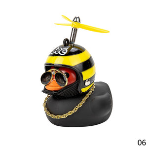 Car Goods Gift Broken Wind Helmet Small Yellow Duck Car Decoration Accessories Wind-breaking Wave-breaking Duck Cycling Decor bobble head - 200003311 A Find Epic Store
