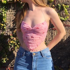 Pink Cute Mesh Halter Tank Top - 200000790 Find Epic Store
