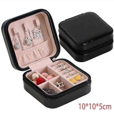 2021 New PU Leather Jewelry Storage Box Portable Double-Layer Packaging Box European-Style Multi-Function Winter Gift - 200001479 United States / Black 02 Find Epic Store