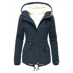 Plus Size Solid Color Thicken Down Jacket - 200000348 Navy / S / United States Find Epic Store