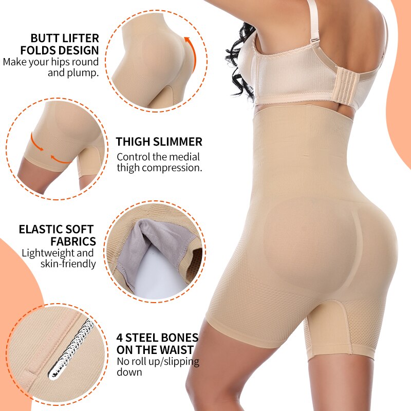 Women's High Waist Panties Faja Body Shapewear Waist Trainer Body Shaper Slimming Underwear Bottom Push Up Short Tummy Control - 0 Find Epic Store