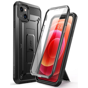 For iPhone 13 Case 6.1" (2021 Release) UB Pro Full-Body Rugged Holster Cover with Built-in Screen Protector & Kickstand - 0 PC + TPU / Black / United States Find Epic Store