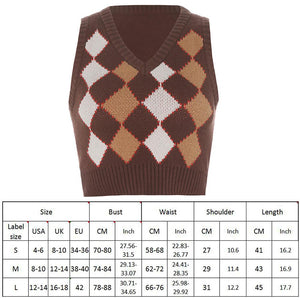 Sleeveless Argyle Sweater - 201235102 Find Epic Store