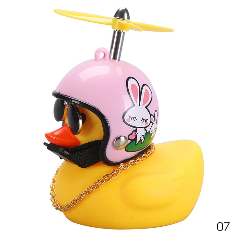 Car Goods Gift Broken Wind Helmet Small Yellow Duck Car Decoration Accessories Wind-breaking Wave-breaking Duck Cycling Decor bobble head - 200003311 M Find Epic Store