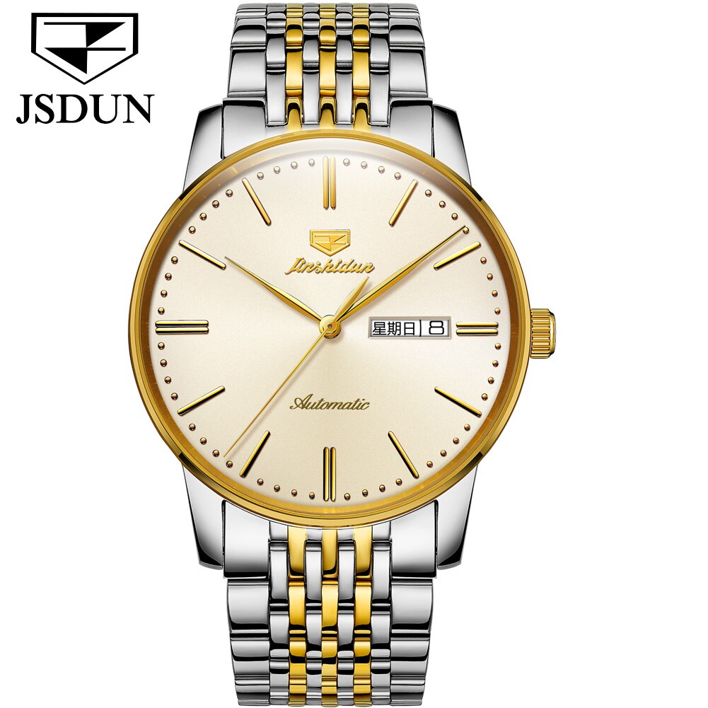 Gold Luxury Automatic Waterproof Watch - 200033142 Two tone-yellow / United States Find Epic Store
