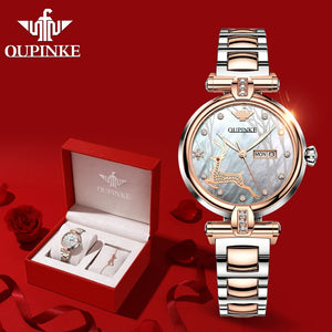 OUPINKE Mechanical Fashion Switzerland Luxury Wrist Watch - 200363143 Ivory / United States Find Epic Store