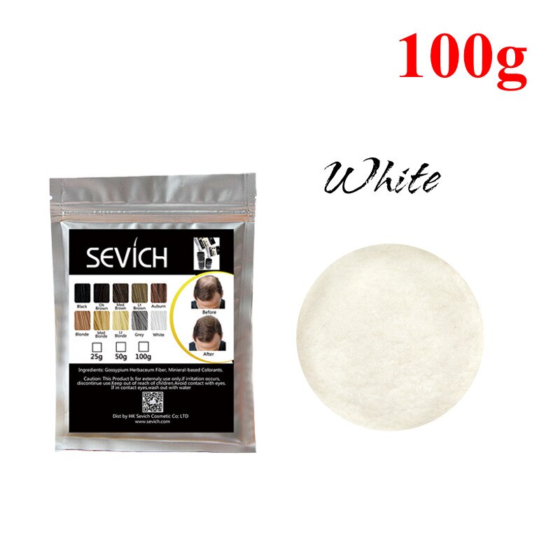 Sevich Hair Building Fiber Powder Refill Bags 100g Anti Hair Loss Products Concealer Refill Fiber Instantly Hair Extension - 200001174 United States / White Find Epic Store