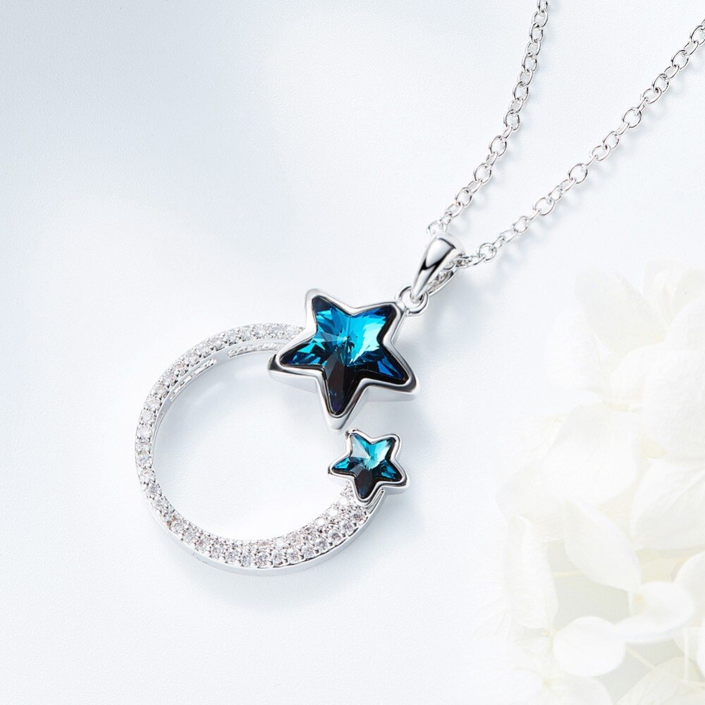 Fashion Romantic Jewelry Star Pendant Necklace with Crystals - 200000162 Find Epic Store