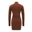 Turtleneck knitted Backless Dress - 200000347 Find Epic Store