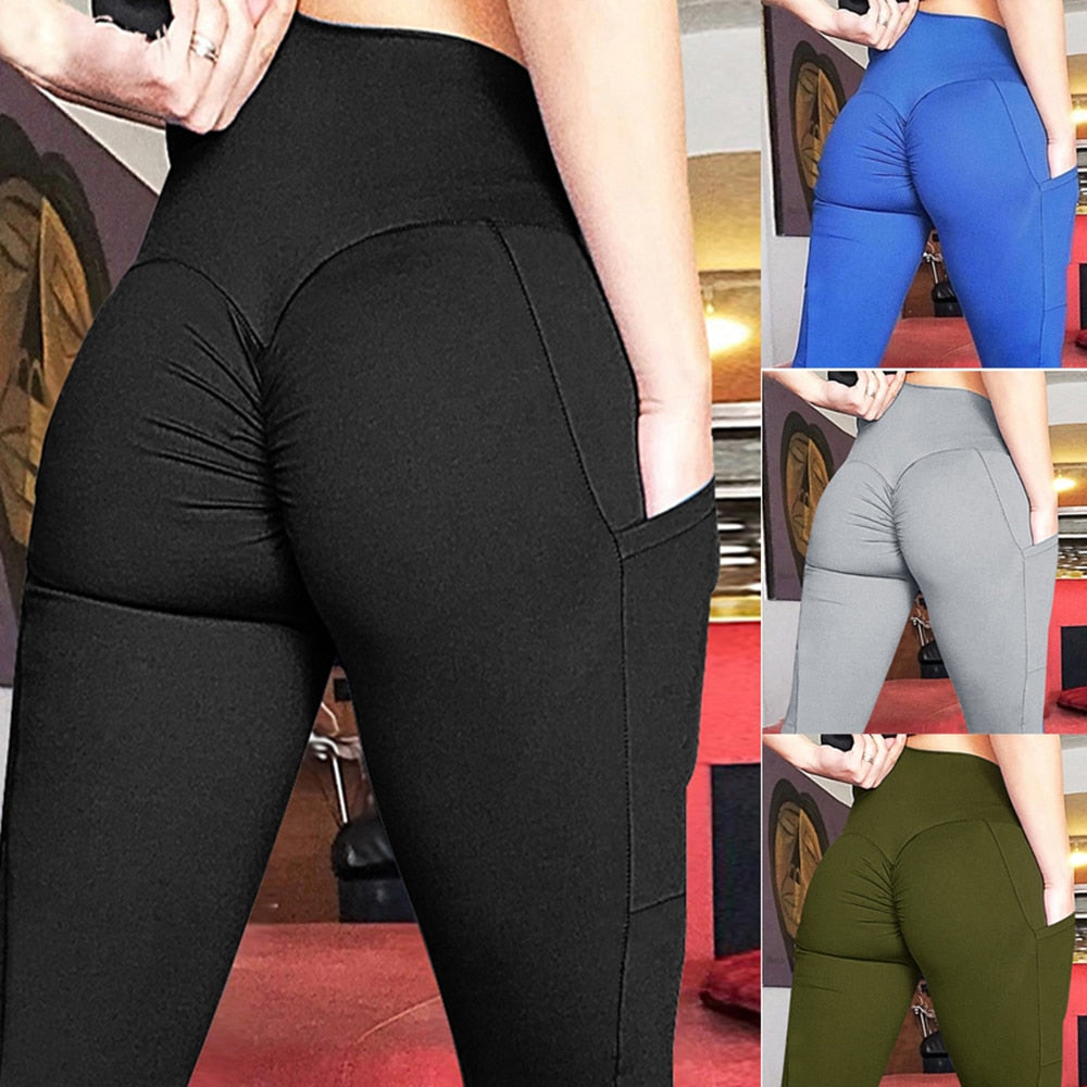 High Waist Yoga Pants Workout Leggings for Women with Pockets Tummy Control Gym Leggings Jogging Tights Fitness Pants - 200000614 Find Epic Store