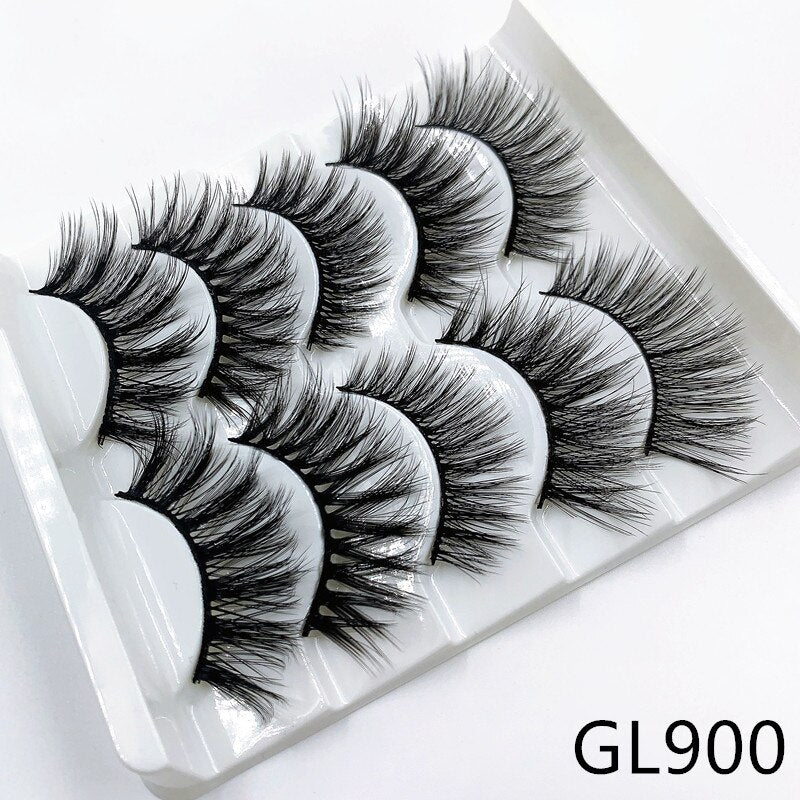 5 pairs 3d mink lashes handmade 3d lashes natural eye lashes makeup lashes extension - 200001197 GL900 / United States Find Epic Store