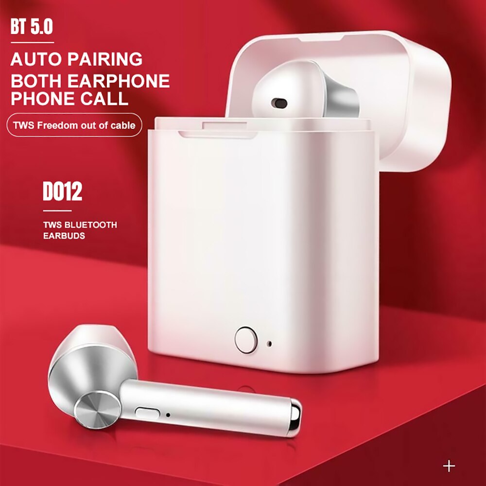 Real Wireless Bluetooth Earbuds Bluetooth 5.0 Auto Pairing Earphones Binaural Call Button Control Earphones with Charging Box - 63705 Find Epic Store