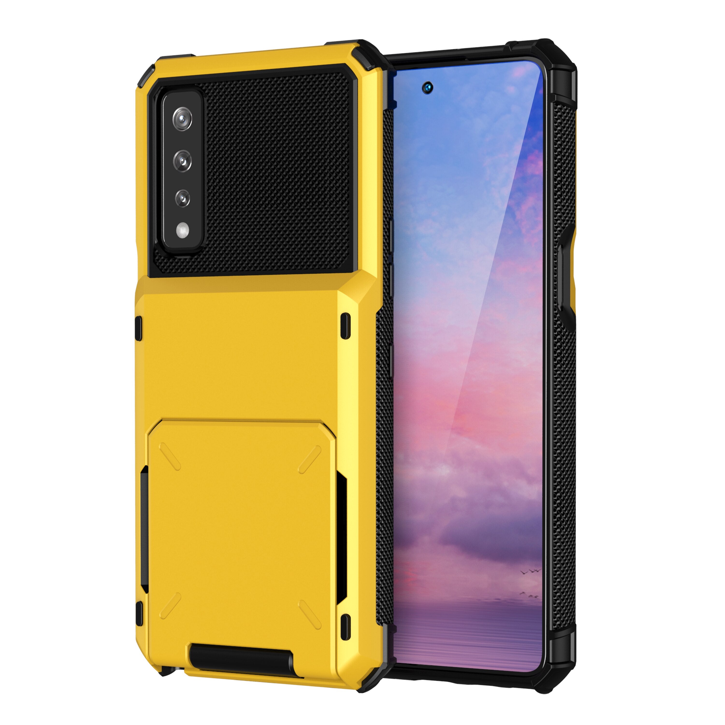 Business Armor Slide Wallet Card Slots Holder Cover for LG Stylo 7 4G 5G Case Phone Cases Armor Slide Card Case For LG Stylo 7 - 380230 for LG Stylo 7 4G / Yellow / United States Find Epic Store