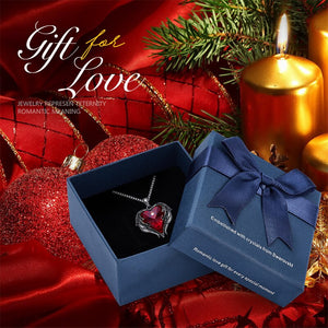 Fashion Angel Wings Heart Shape Pendant Necklace with Purple Crystal for Women Fashion Jewelry Valentine's Day Gifts - 200000162 Red Black in box / United States / 40cm Find Epic Store