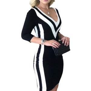 Bodycon Sexy Deep V Dress - 200000347 Black / S / United States Find Epic Store