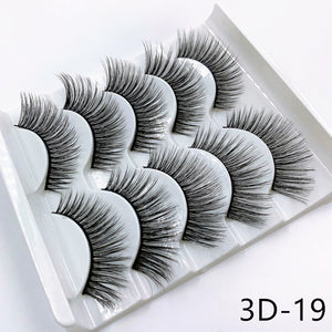 5 pairs 3d mink lashes handmade 3d lashes natural eye lashes makeup lashes extension - 200001197 3D-19 / United States Find Epic Store