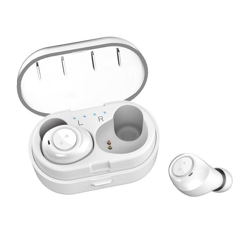 Real Wireless Bluetooth Earbuds Bluetooth 5.0 Binaural Clear Crystal Call Earphone with Charging Box & 100 Hrs Long Standby Time - 63705 White / United States Find Epic Store