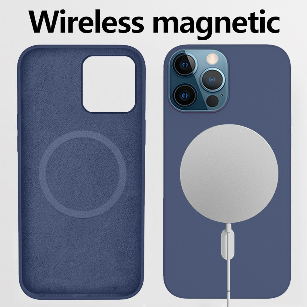 For iPhone 12 Pro Max 12 Mini Case Support For Magnetic Wireless Charging Luxury Silky Magnetic Adapt Magsafe Sillicone PC Case - 380230 Find Epic Store