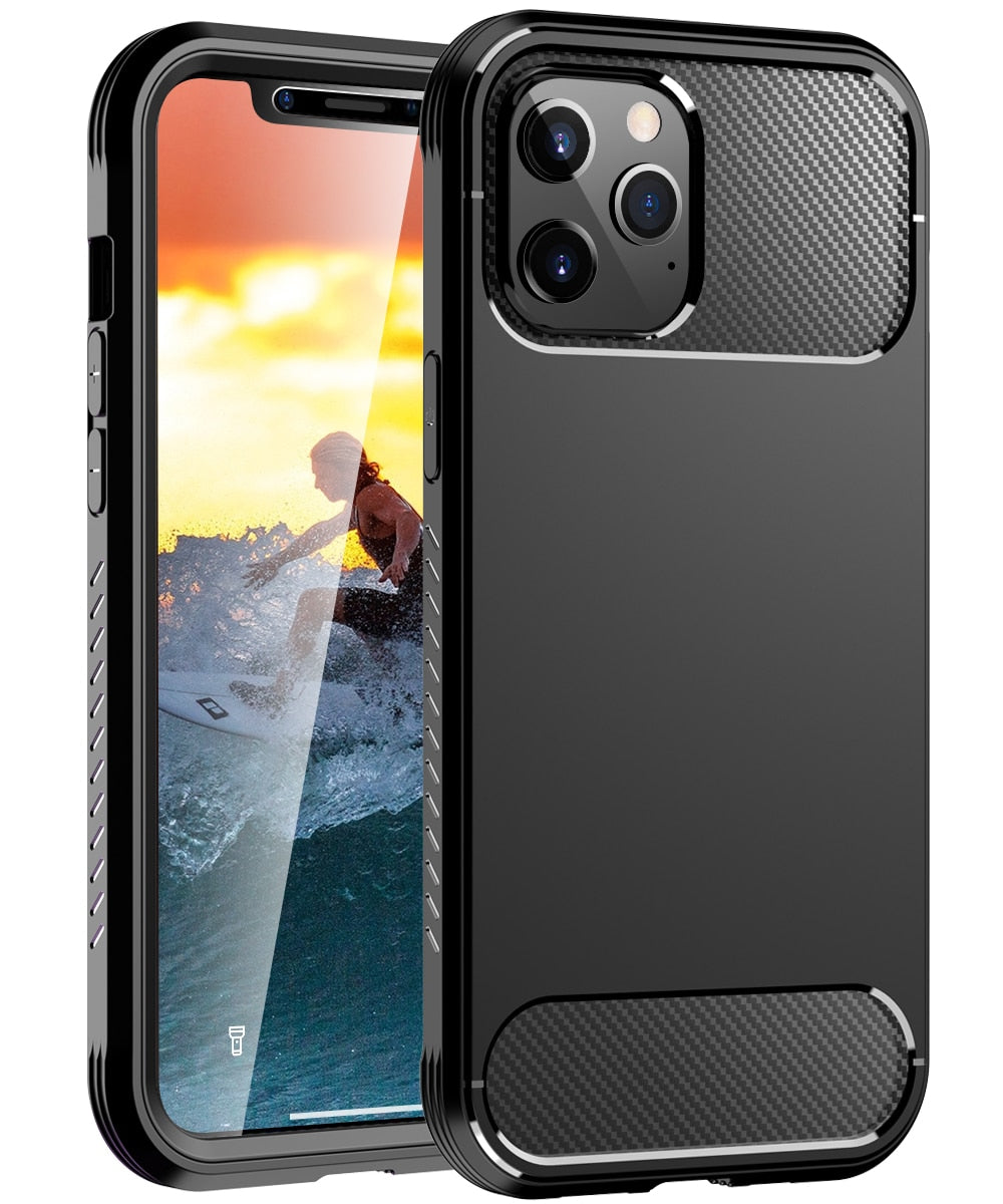 Hybrid Hard + TPU Case for iPhone 12 Pro Max Shockproof 2 in 1 Case for iPhone 12 Shield Build in Screen Protector full Body - 380230 for iPhone 12 Mini / Black / United States Find Epic Store