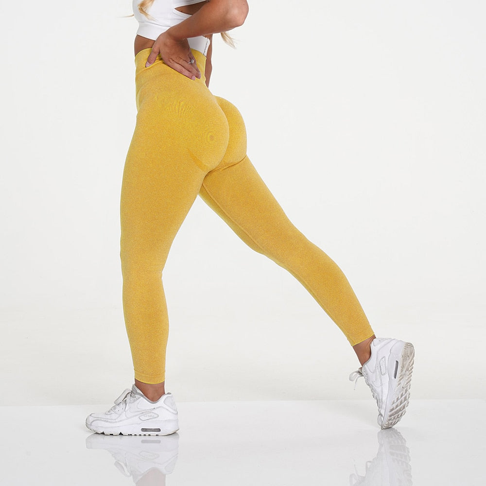 Women Fitness Running Yoga Pants Energy Seamless Leggings Gym Girl Leggings High Waist Push Up Sport Workout Running - 200000614 Yellow 1 / S / United States Find Epic Store