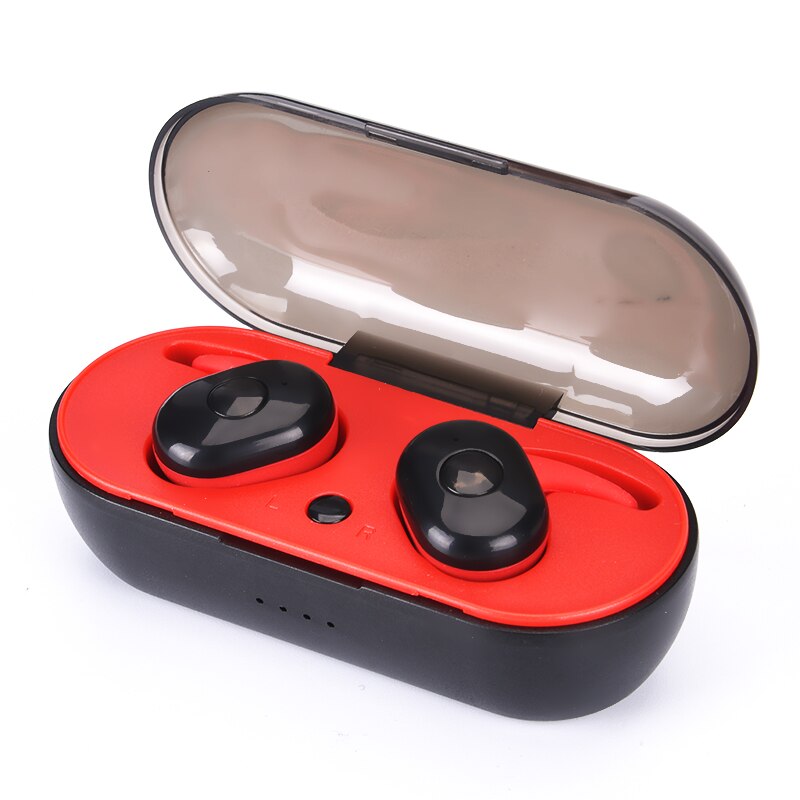 Upgraded TWS Wireless Earphones Stereo Sound Bass Bluetooth 5.0 Headset With Mic Wireless Earbuds With Charging Box for Xiaomi - 63705 Black And Red / United States Find Epic Store