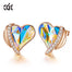 Luxury Noble Pink Crystals Stud Earrings for Women Heart Angel Wings Earrings Wedding Party Jewelry Gift - 200000171 AB Color Gold / United States Find Epic Store
