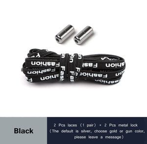 24 Colors Elastic Shoelaces Capsule Metal Suitable for All Universal Lazy Lace Man and Woman Shoes Sneakers No Tie Shoelace - 3221015 Black / United States / 100cm Find Epic Store