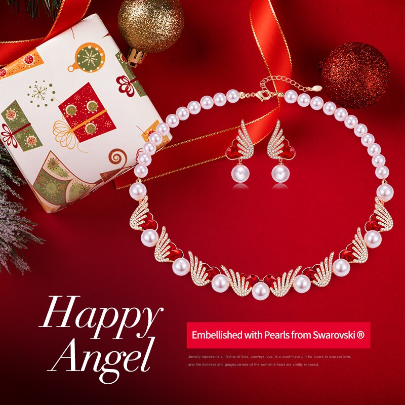Happy Angel Jewelry Set Women Embellished with Crystals from Swarovski Necklace Earrings Set Party Dress Jewelry Accessories - 100007324 Find Epic Store