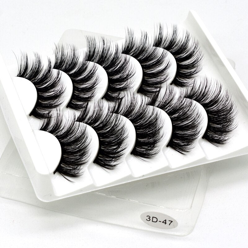 5 pairs 3d mink lashes handmade 3d lashes natural eye lashes makeup lashes extension - 200001197 Find Epic Store