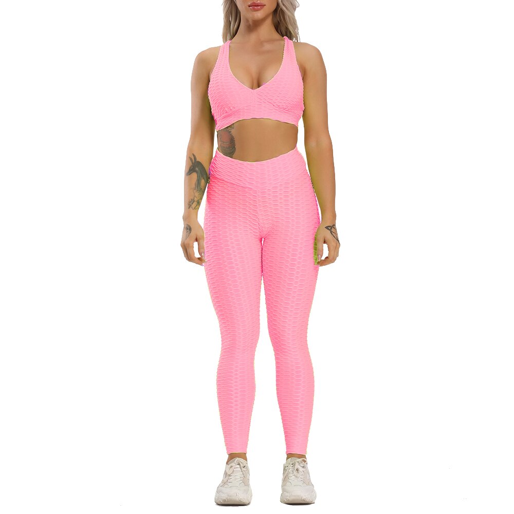 Yoga Set Women Workout Dry Fit Sportswear - 200002143 pink full / S / United States Find Epic Store