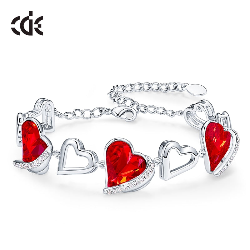 Women Gold Bracelets Embellished With Crystals Heart Angel Wing Jewelry Chain Bracelets Bangles Jewelry - 200000147 Red / United States Find Epic Store