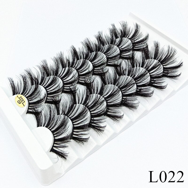 8 pairs of 25mm eyelashes cruelty-free artificial 3D mink eyelashes, soft and natural false eyelashes wholesale manufacturer - 200001197 L022 / United States Find Epic Store