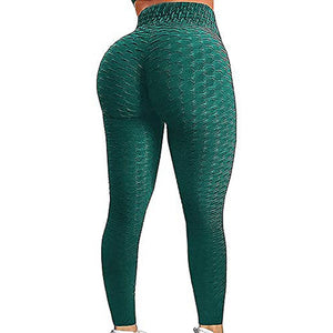 Women Ruched Butt Lift Leggings High Waist Yoga Pants Textured Scrunch Booty Workout Tights Running Fitness Leggings - 200000614 Dark Green / S / United States Find Epic Store