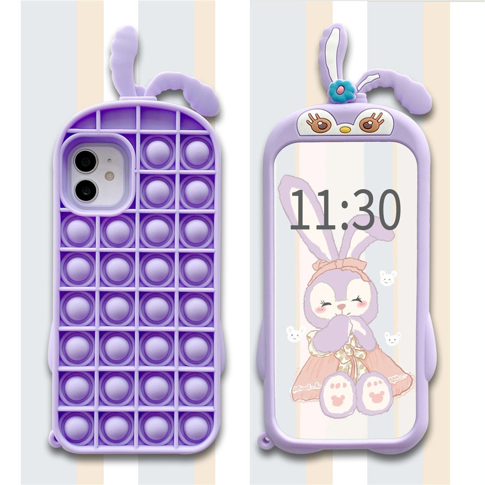 Purple Color Case - Relieve Stress Pop Fidget Toys Push It Bubble Silicone Phone Case Iphone 12 11 Pro Max 7 8 Plus X XR XS 6 6S Soft Rainbow Cover - 380230 Find Epic Store