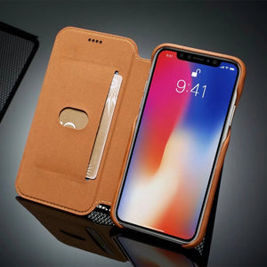 Grey Color Case - Luxury Thin Leather Case Flip Cover for iPhone 12 11 Pro XS Max X XR 8 7 6s Plus SE 2020 Folio Stand Magnetic Coque Card Slot - 380230 Find Epic Store