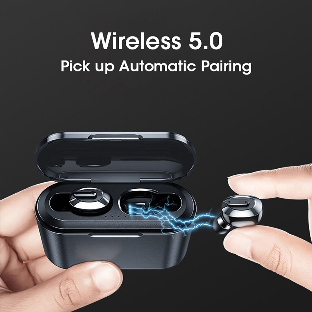 In-Ear Bluetooth 5.0 TWS Earphones Mini Wireless Earbud Stereo Earphones 2200mAh Charging Box Waterproof Earbuds for IOS Android - 63705 Find Epic Store