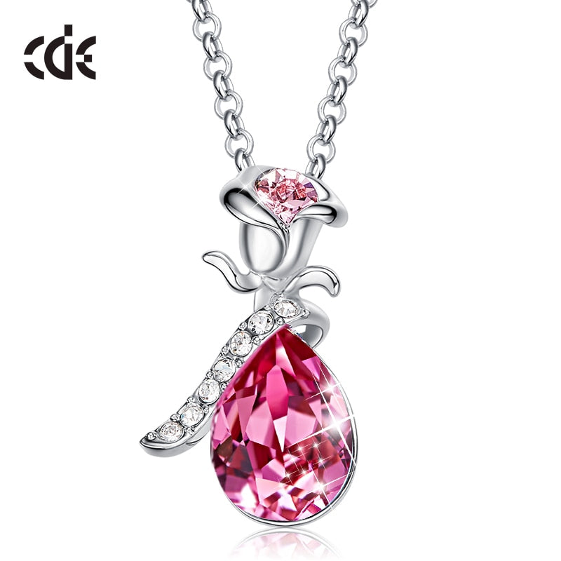 Rose Flower Pendant Necklace - 200000162 Pink / United States / 40cm Find Epic Store