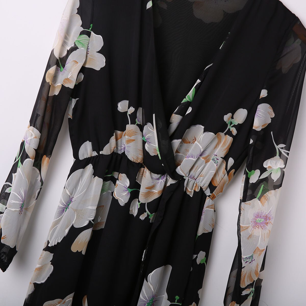 Long Sleeve Printing Floral Dress - 200000347 Find Epic Store