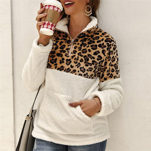 Leopard Patchwork Fluffy Thick Sweater - 201240203 S / United States / White Find Epic Store