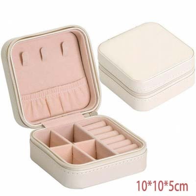2021 New PU Leather Jewelry Storage Box Portable Double-Layer Packaging Box European-Style Multi-Function Winter Gift - 200001479 United States / White 02 Find Epic Store