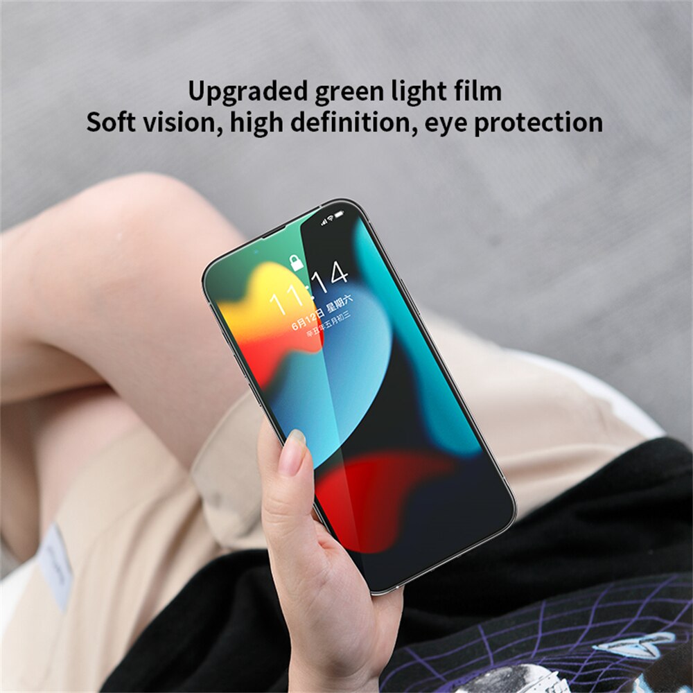 Anti Blue Light Tempered Glass for iPhone 13 Pro Max, ROCK Screen Protector Scratch Resistant 3D Full Cover Film for iPhone 13 - 0 Find Epic Store