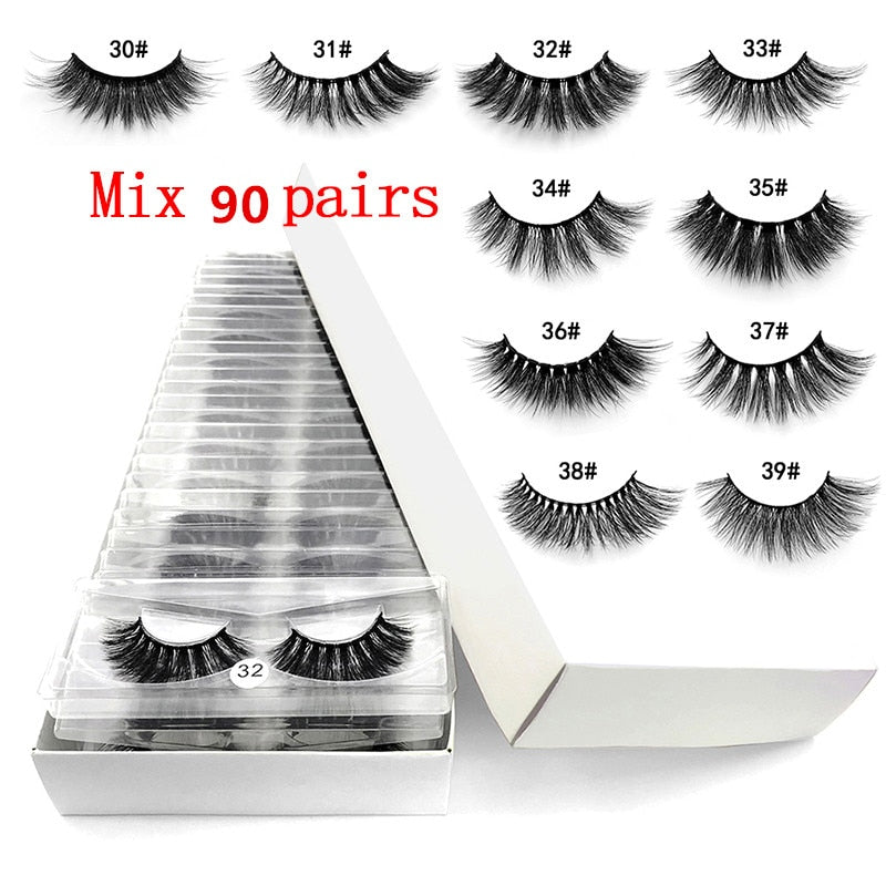 Wholesale Eyelashes/ 10/50/100 Pieces of 3d Mink Natural Eyelashes - 200001197 90 pairs / United States Find Epic Store